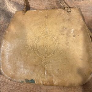 Antique leather hand purse